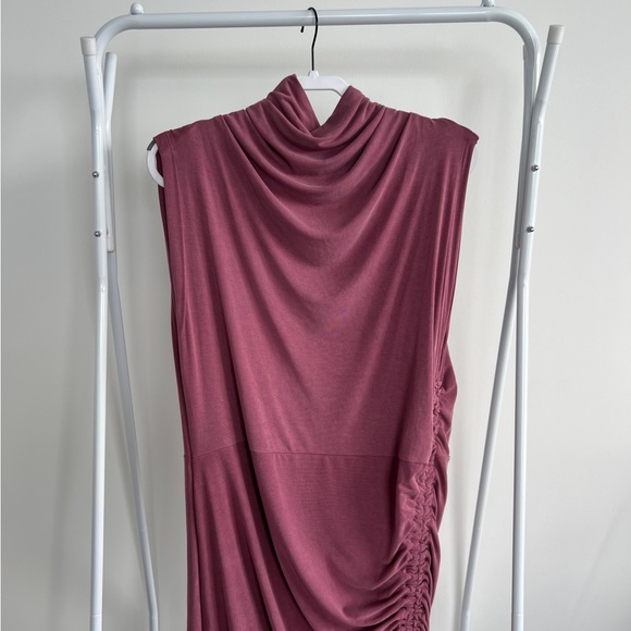 Anthropologie Maya Ruched Cowl Neck Dress (Cupro) - Picture 3 of 5